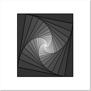 Gray to black spirals Posters and Art